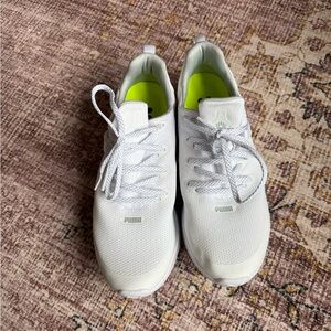 Puma White Mesh Golf Sneakers